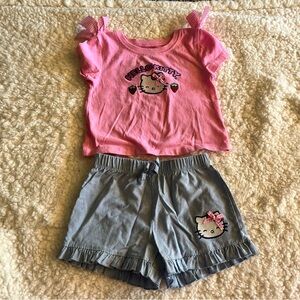 Hello Kitty Matching shirt and shorts